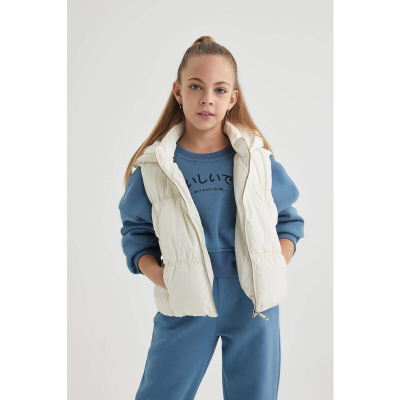 DEFACTO Girl Hooded Water Repellent Vest