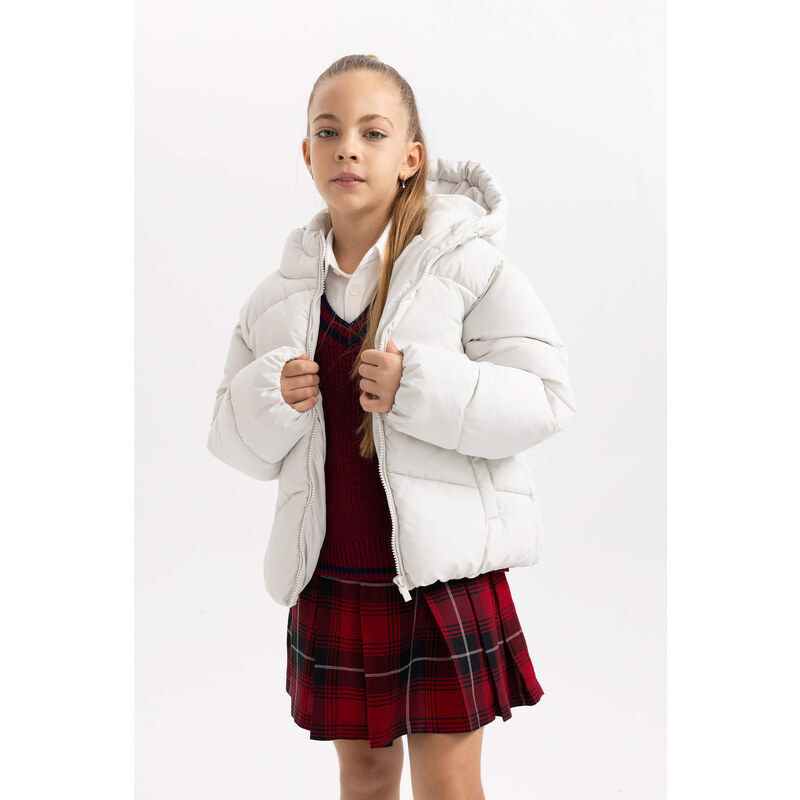 DEFACTO Girl Waterproof Hooded Puffer Jacket