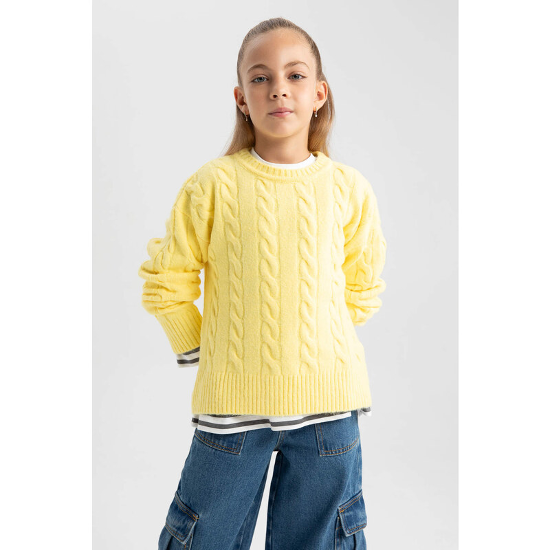 DEFACTO Girl Regular Fit Crew Neck Pullover