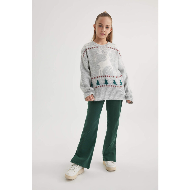 DEFACTO Girl Regular Fit Crew Neck Pullover