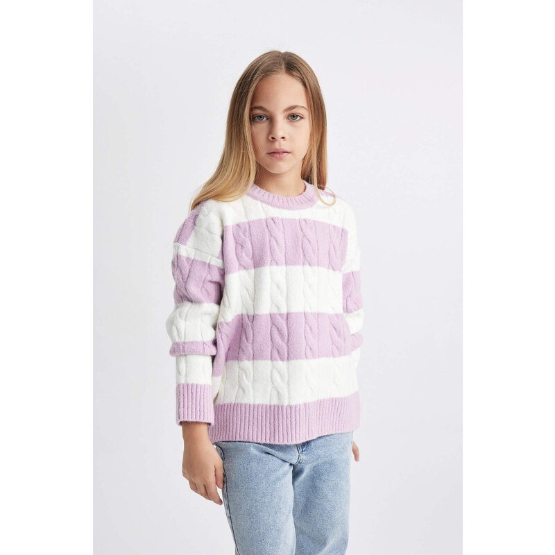 DEFACTO Girl Regular Fit Crew Neck Pullover