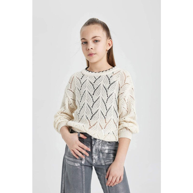 DEFACTO Girl Regular Fit Crew Neck Pullover