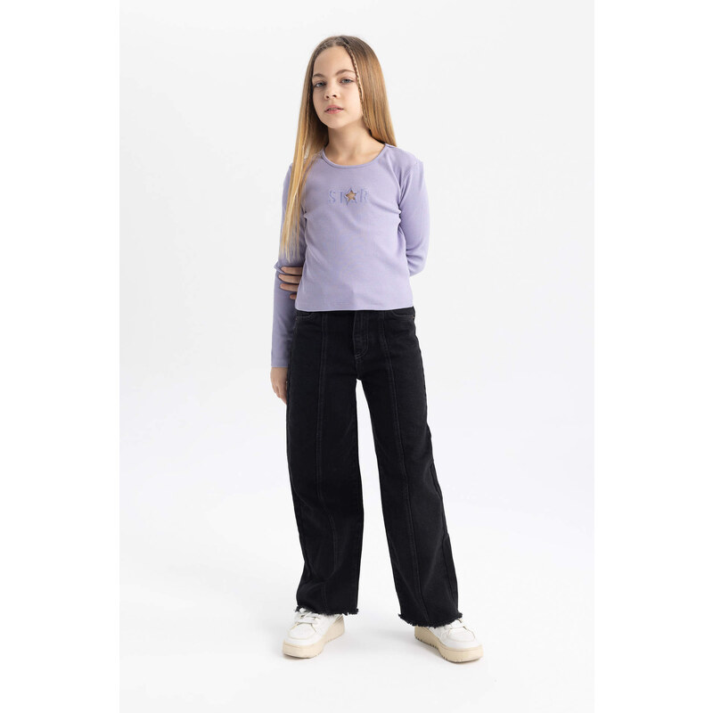 DEFACTO Girl Crew Neck Ribbed Crop Top