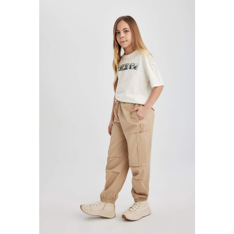 DEFACTO Girl Parachute Cargo Cotton Trousers