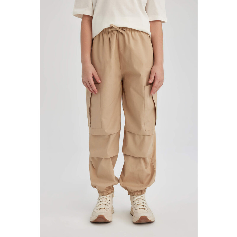 DEFACTO Girl Parachute Cargo Cotton Trousers