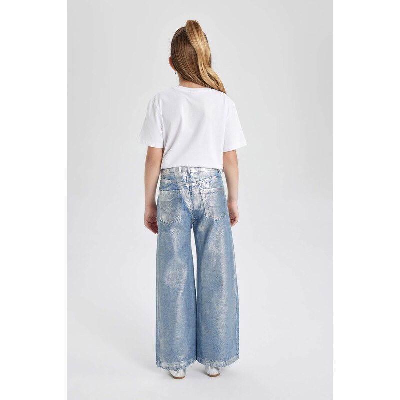 DEFACTO Girl Wide Leg Ripped Detailed Trousers