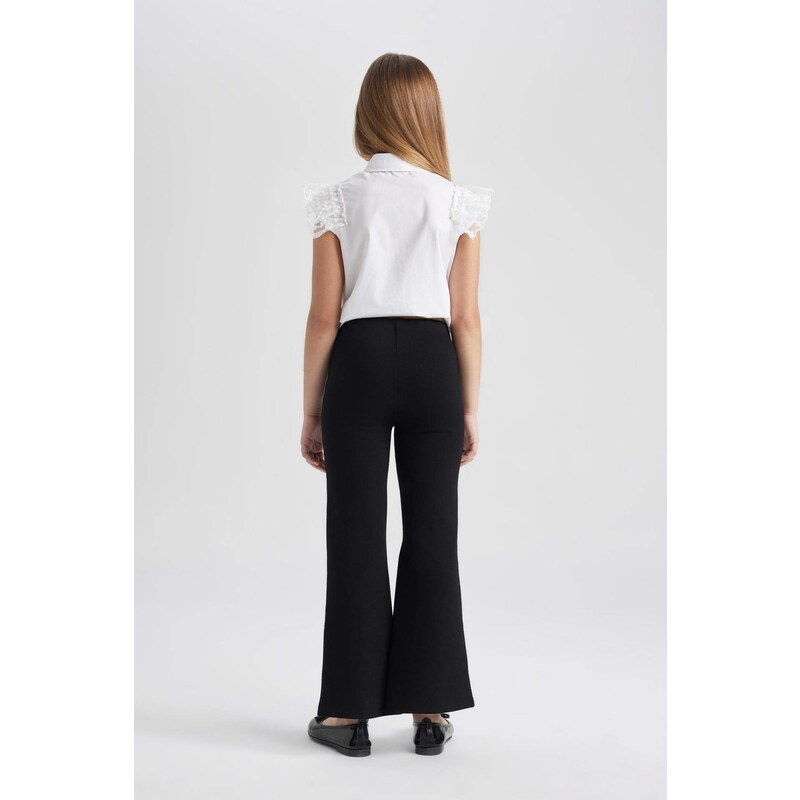 DEFACTO Girl Child Black Spanish Slit Leg Trousers