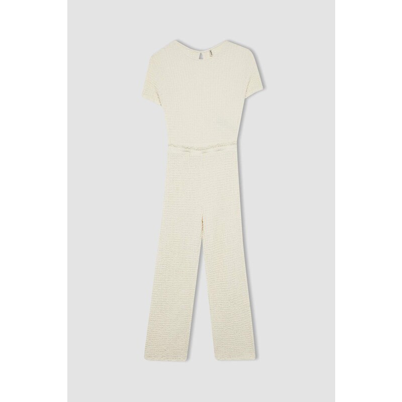 DEFACTO Girl Short Sleeve Long Jumpsuit