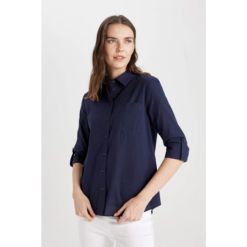 DEFACTO Regular Fit Shirt Collar Long Sleeve Shirt