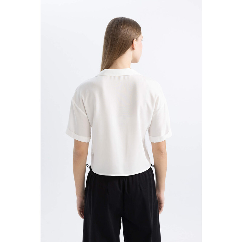 DEFACTO Oversize Fit Pyjamas Collar Short Sleeve Shirt