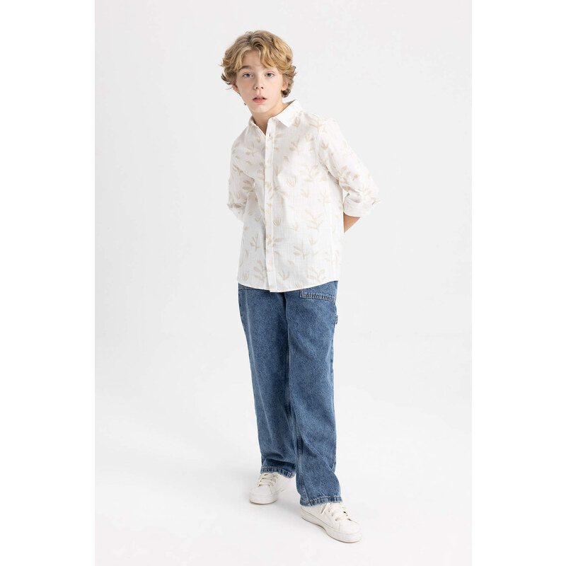 DEFACTO Boy Patterned Long Sleeve Shirt