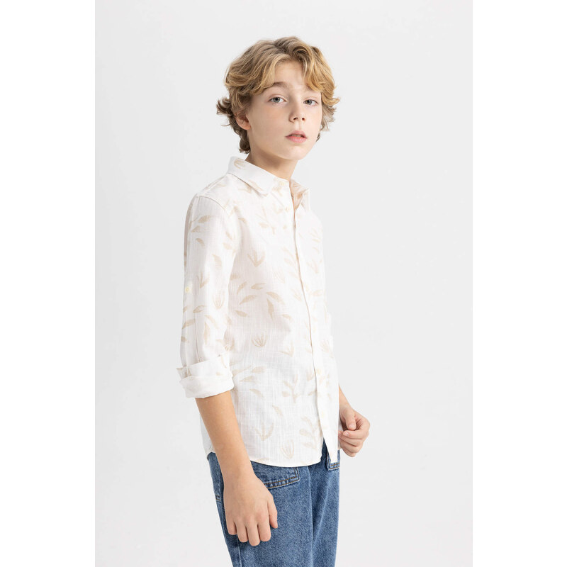 DEFACTO Boy Patterned Long Sleeve Shirt