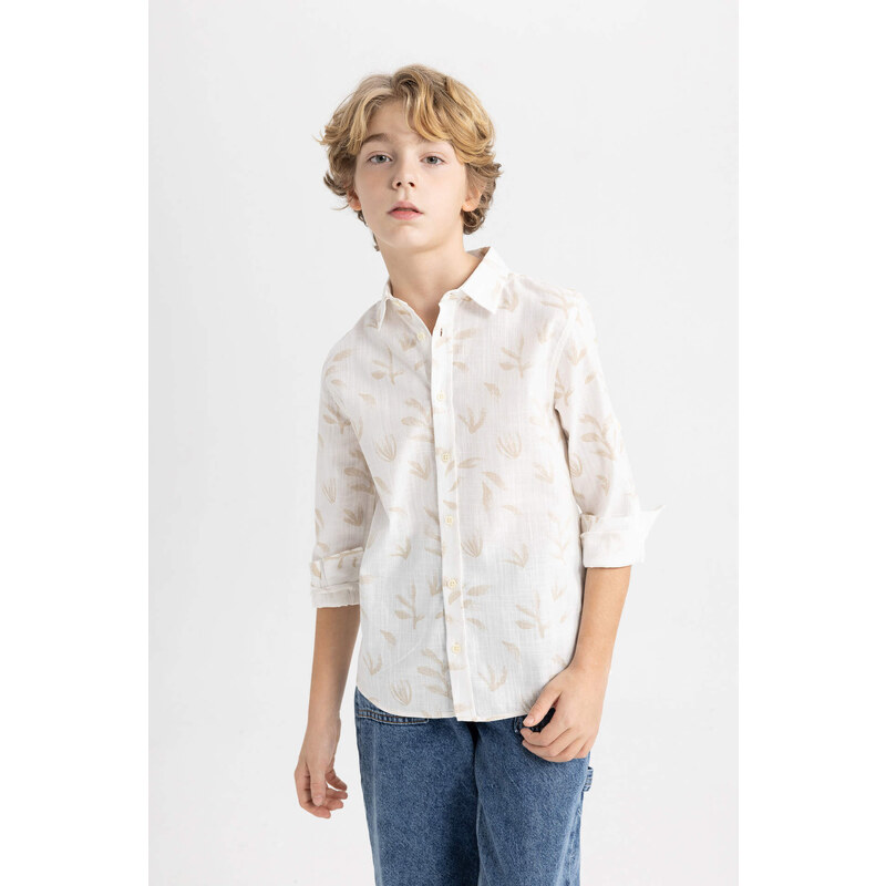 DEFACTO Boy Patterned Long Sleeve Shirt