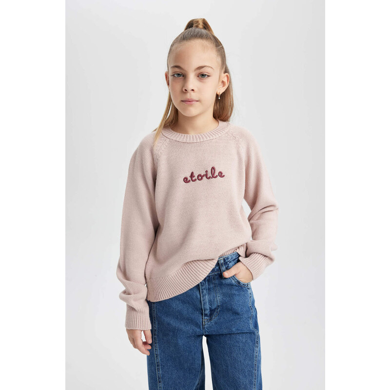 DEFACTO Girl Regular Fit Crew Neck Pullover