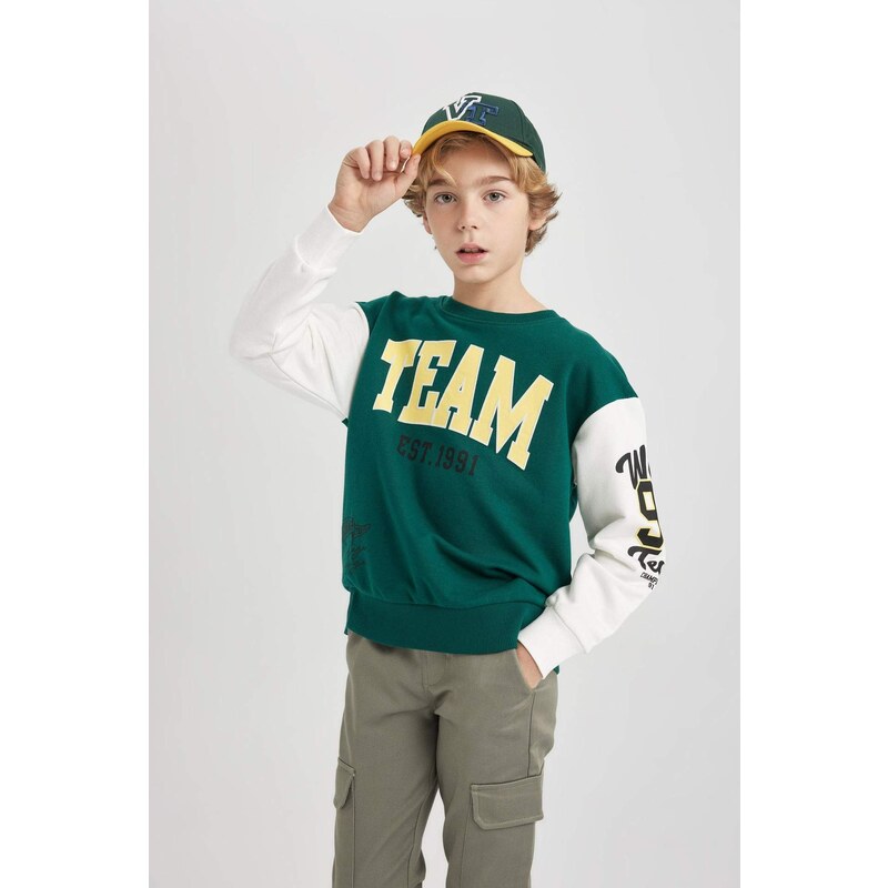 DEFACTO Boy Oversize Fit Crew Neck Sweatshirt