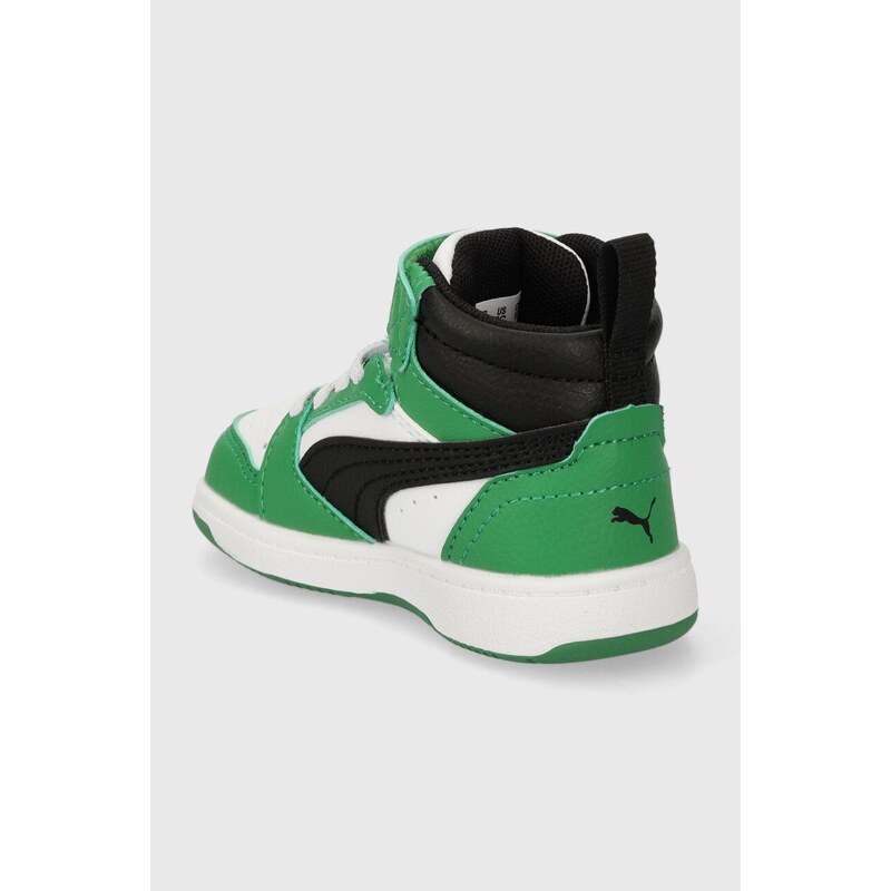 Dětské sneakers boty Puma Rebound V6 Mid AC+ In zelená barva