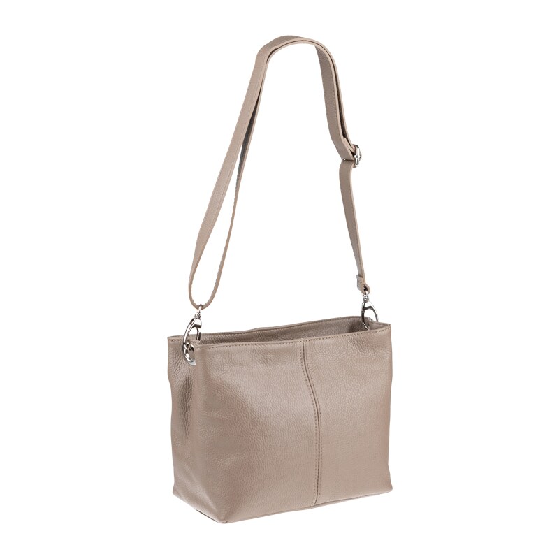 Hnědá kožená italská crossbody kabelka Batilda Taupe NovaKabelka