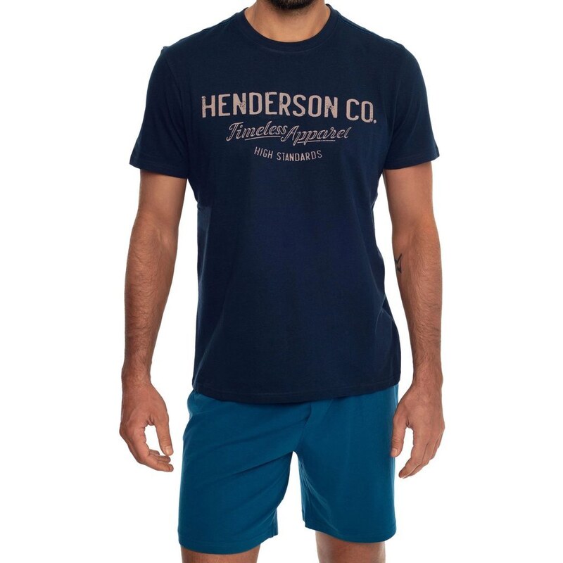 Esotiq & Henderson Pánské pyžamo 41286 Creed blue