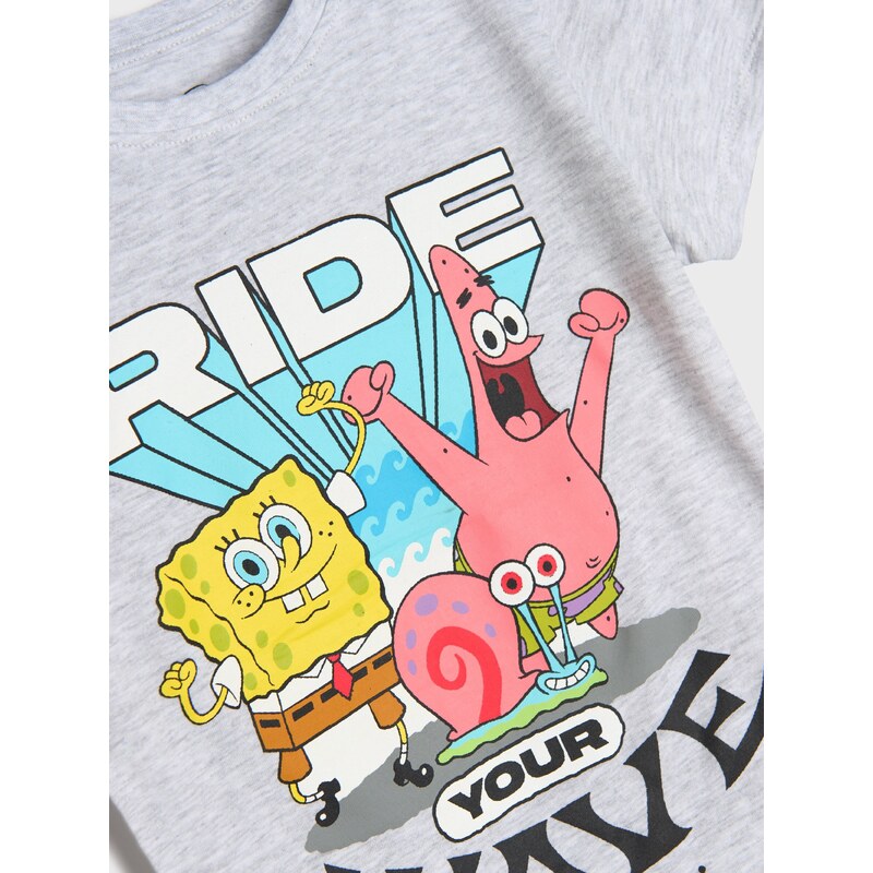 Sinsay - Tričko SpongeBob - šedá