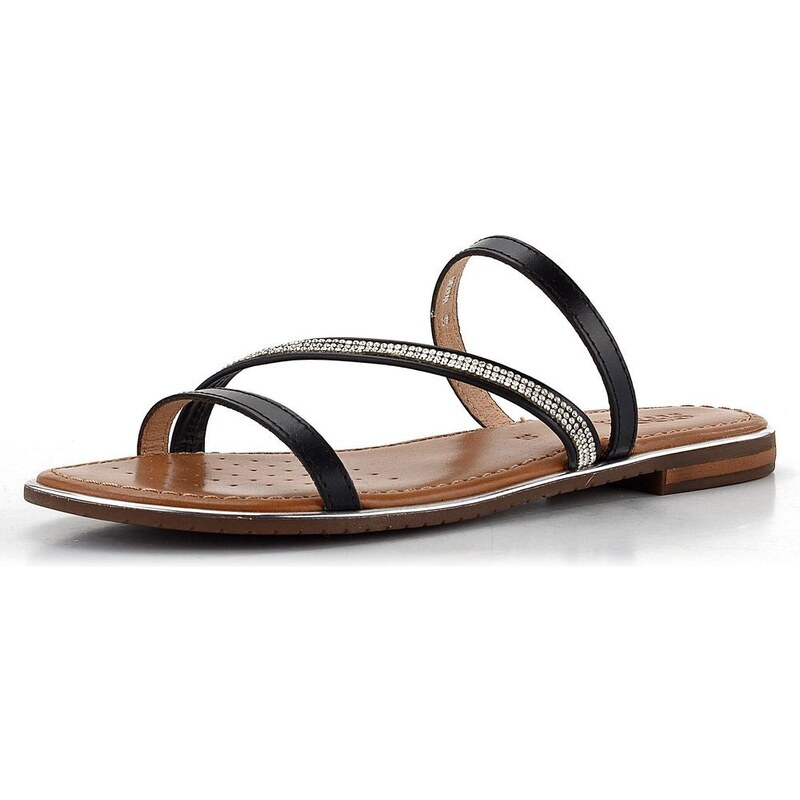 Geox páskové dámské pantofle Sozy Plus Black/Silver D45DQA01JEWC0039 91556617