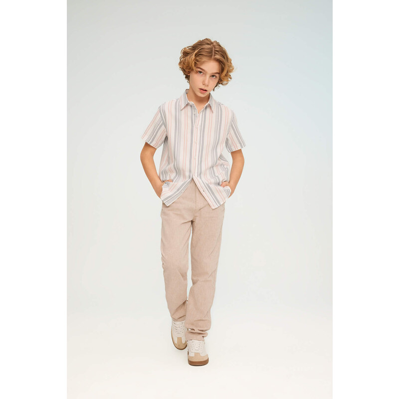 DEFACTO Boy Regular Fit Standard Leg Linen Look Trousers