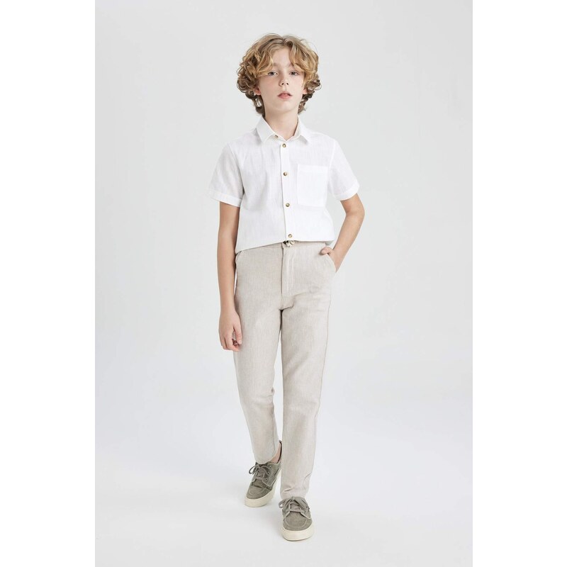 DEFACTO Boy Regular Fit Standard Leg Linen Look Trousers