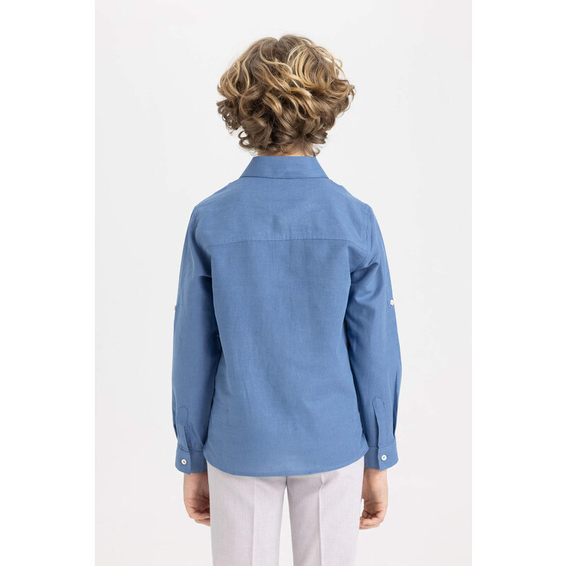 DEFACTO Boy Regular Fit Polo Neck Jean Look Shirt