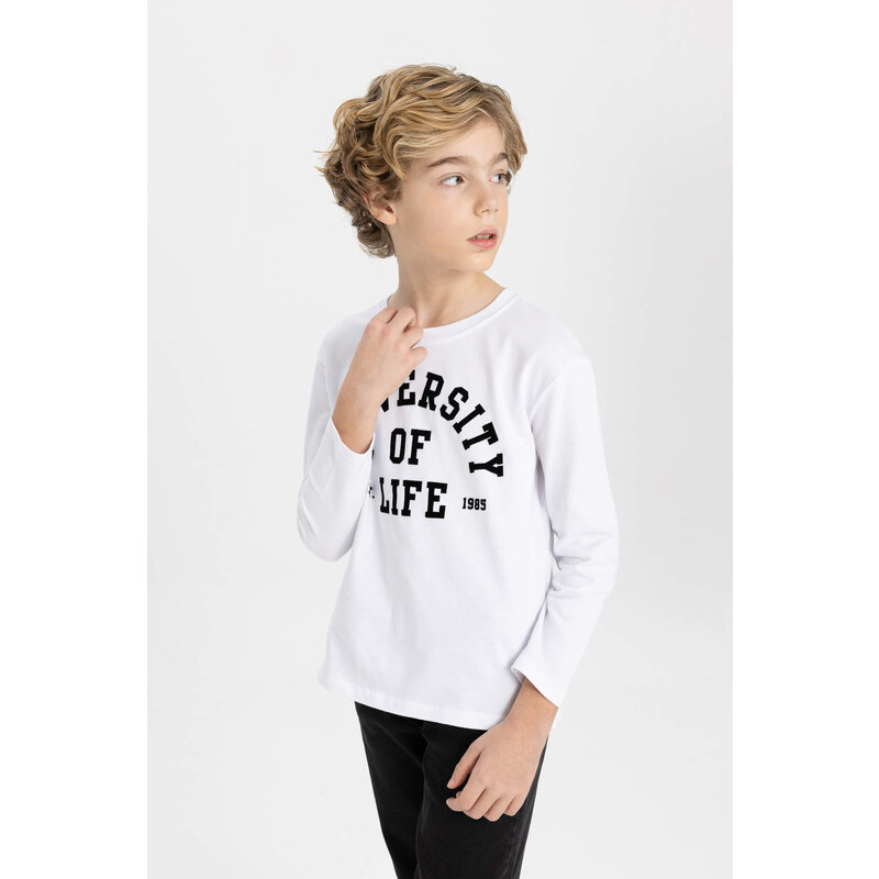 DEFACTO Boy Regular Fit Crew Neck Combed Cotton T Shirt