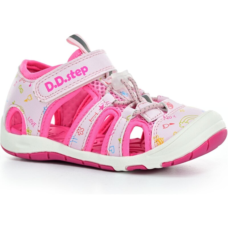 D.D.Step G065-41329D tmavě růžové barefoot sandály