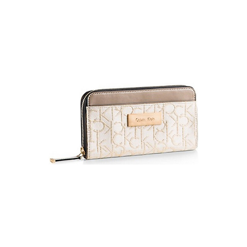 Calvin Klein Elegantní peněženka Candice Lurex Zip Continental Wallet 37305452 Brown
