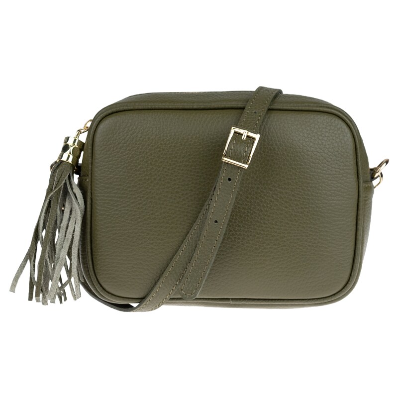 Zelená kožená italská crossbody kabelka Bala Verde Scura