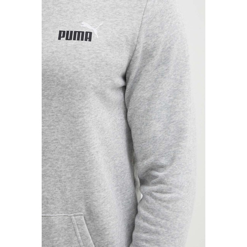 Mikina Puma pánská, šedá barva, s kapucí, s potiskem, 680990