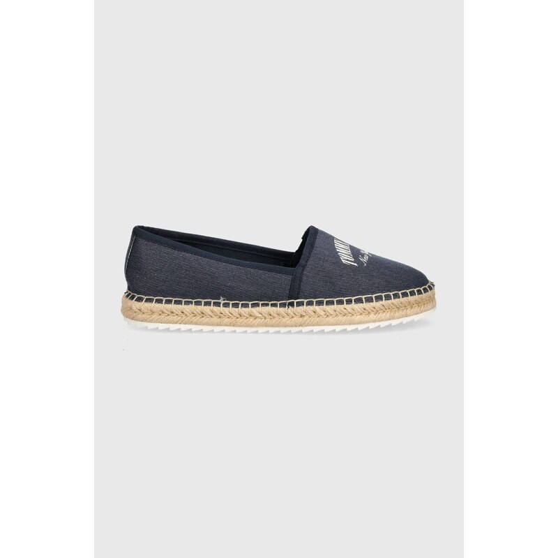 Espadrilky Tommy Jeans TJW VARSITY ESPADRILLE tmavomodrá barva, EN0EN02470