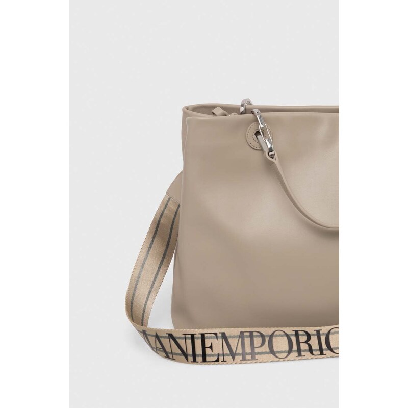 Kožená kabelka Emporio Armani béžová barva, Y3D165 Y478E