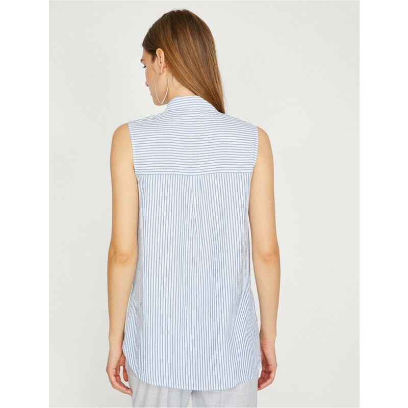 Koton Women's Blue Striped Shirt