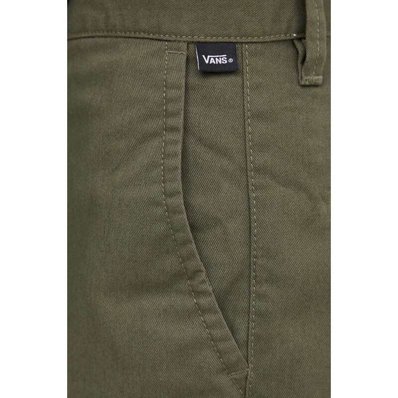 Kalhoty Vans Authentic Chino zelená barva, střih chinos, medium waist, VN0A5FJBKCZ-green