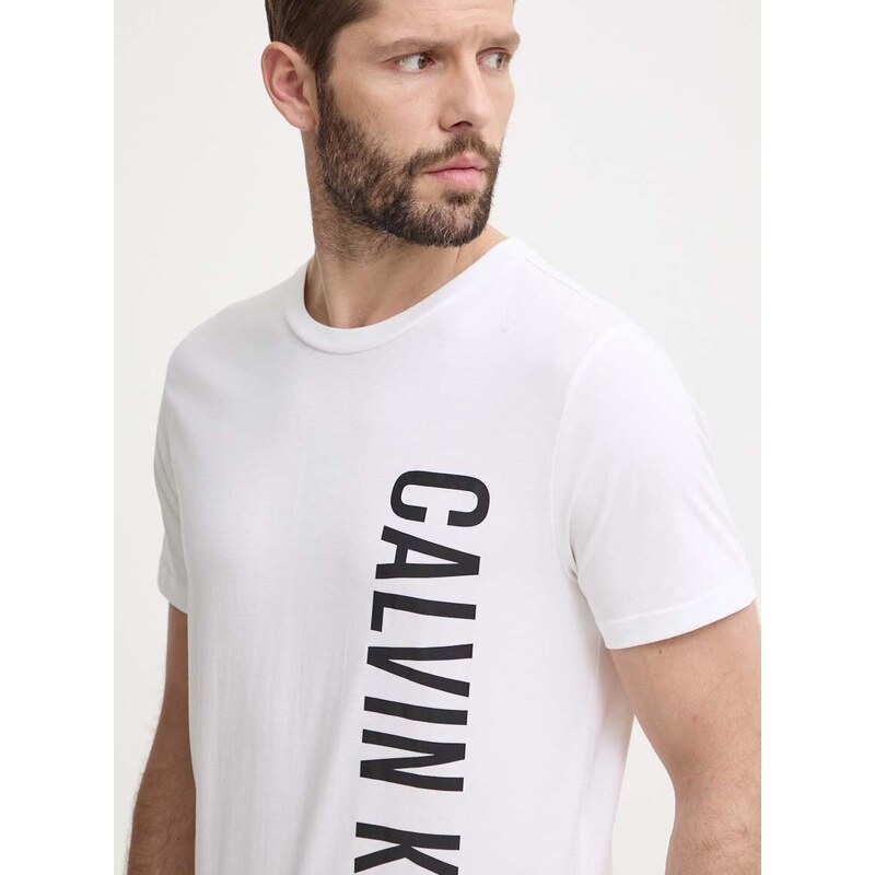 Bavlněné tričko Calvin Klein bílá barva, s potiskem