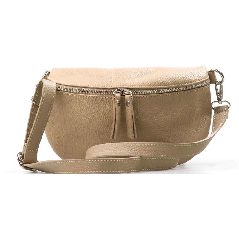 Blaire Kožená crossbody ledvinka Nadine taupe