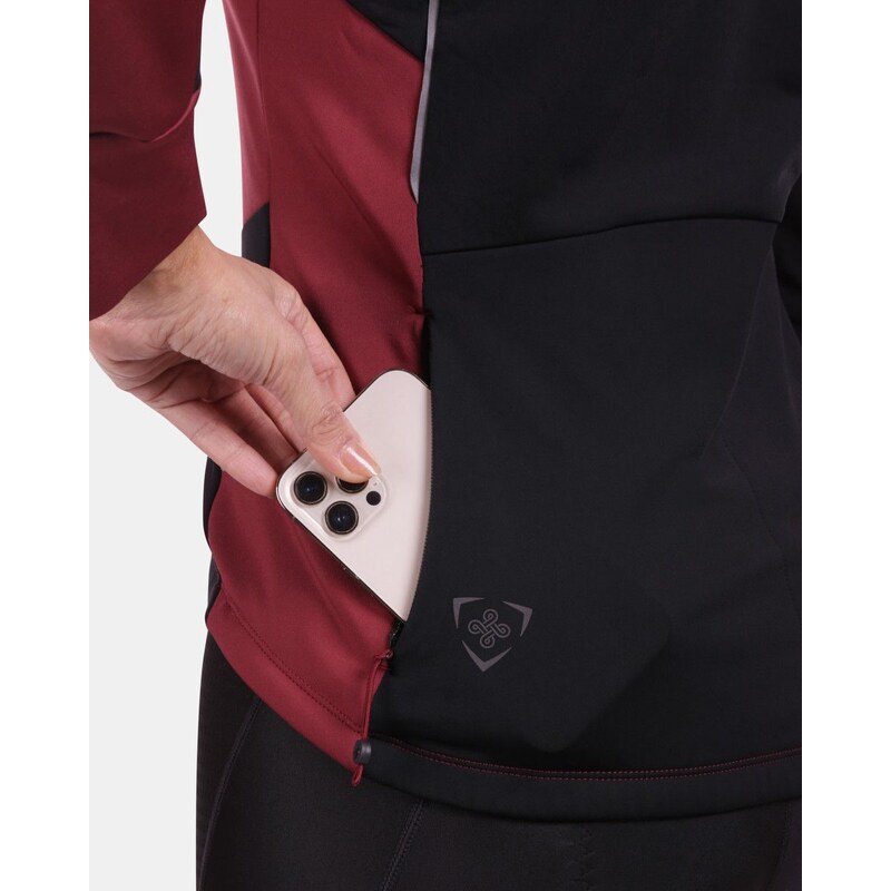 Dámská softshellová bunda na kolo Kilpi VELOVER-W tmavě červená