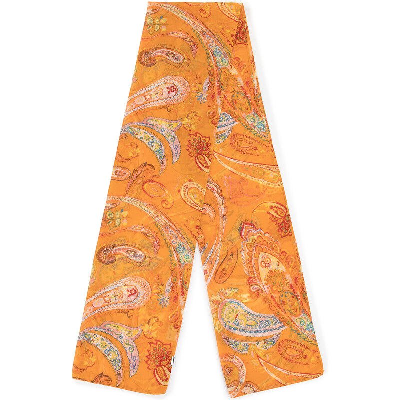 Dámský tenký šátek s motivem paisley Wittchen, oranžově-hnědá, polyester