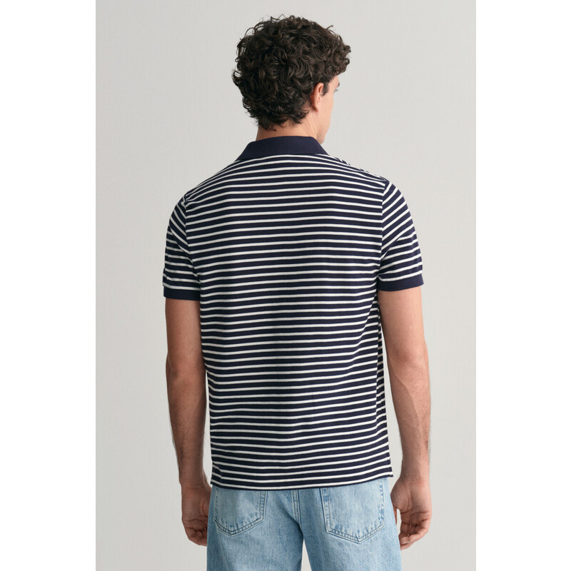 POLOKOŠILE GANT STRIPED SS PIQUE POLO modrá M