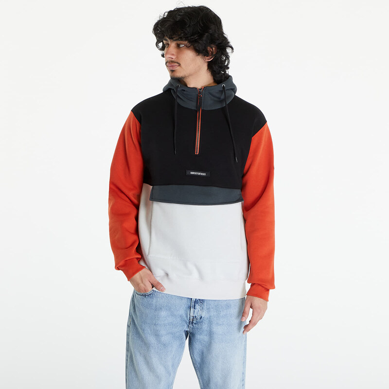 Pánská mikina Horsefeathers Milo Sweatshirt Black/ Orange Rust