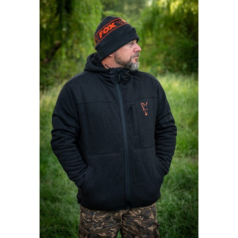 Fox Bunda Coection Sherpa Jacket Back & Orange -