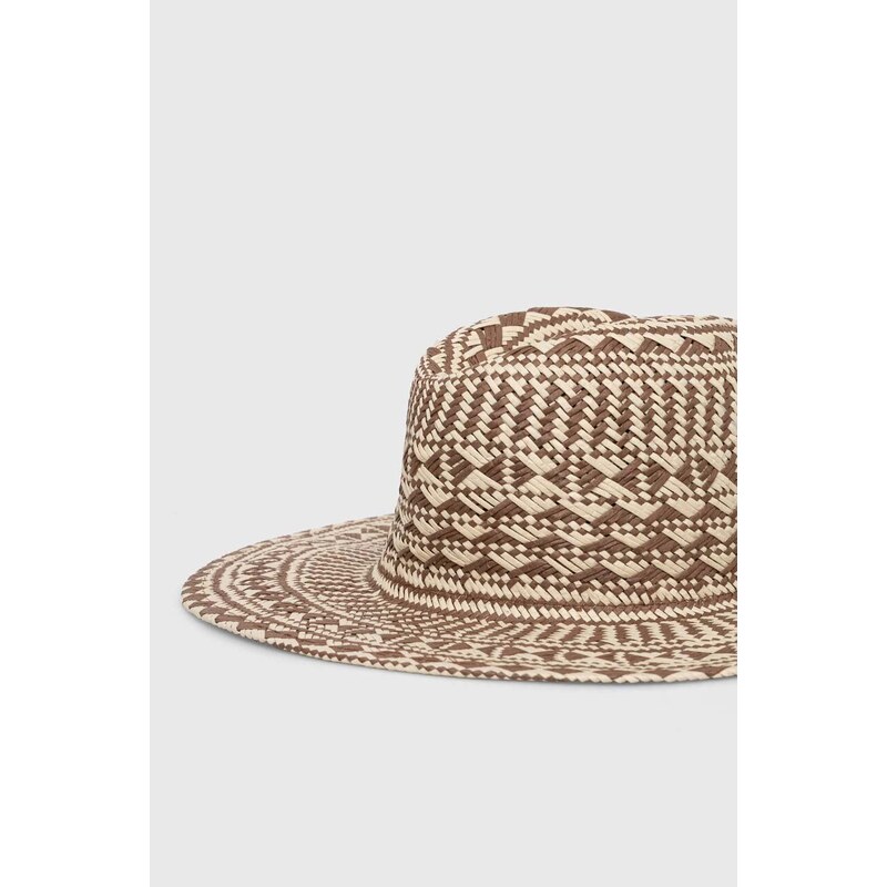 Klobouk Guess FEDORA hnědá barva, AW9495 COT01