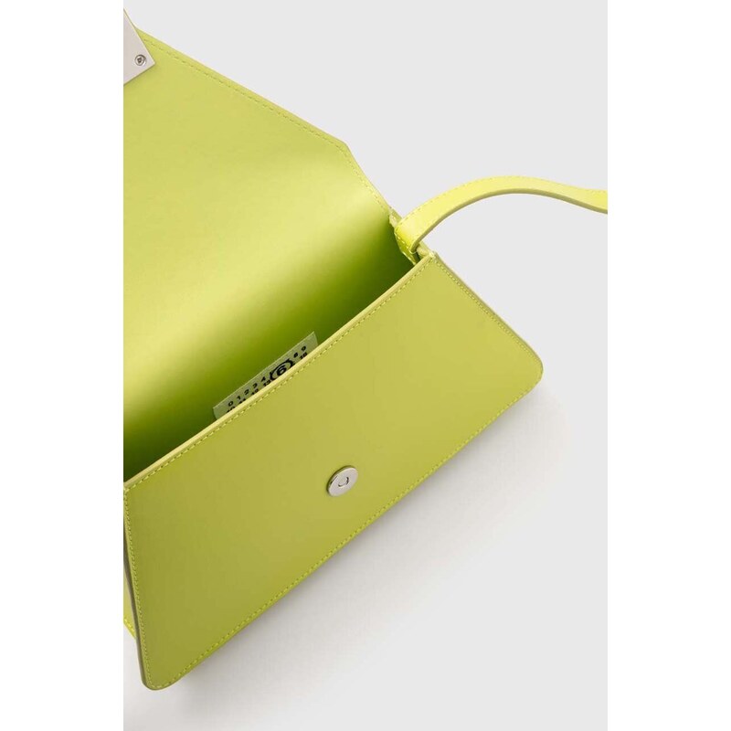Kožená kabelka MM6 Maison Margiela zelená barva, SB5ZH0010