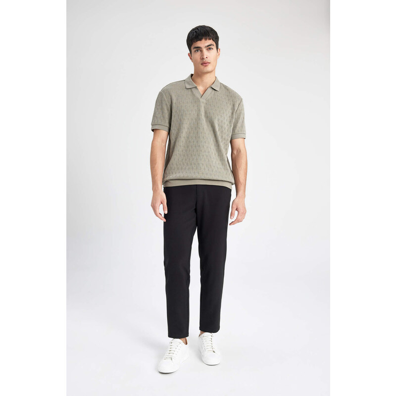 DEFACTO Regular Fit Resort Neck Knitting Look Polo T-Shirt