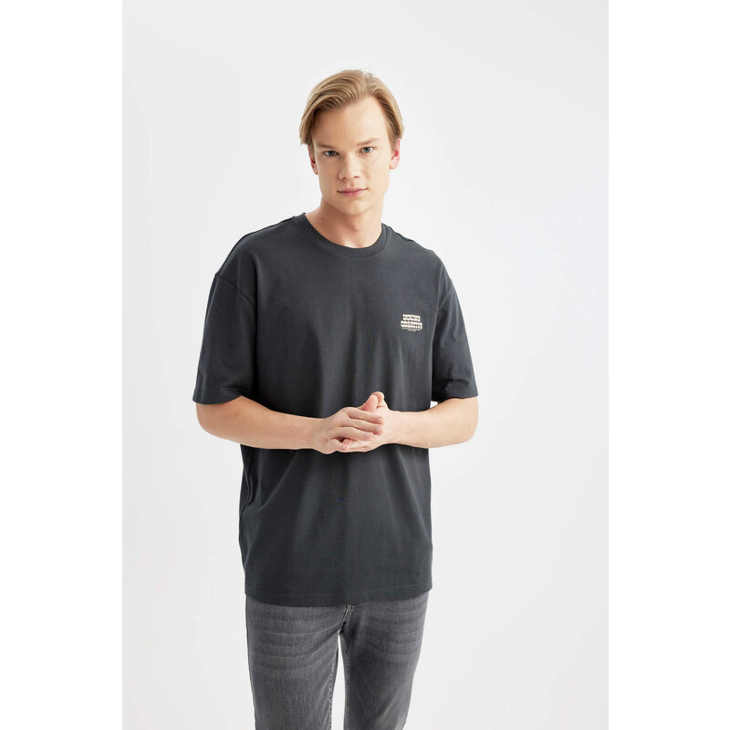 DEFACTO Comfort Fit Crew Neck Printed T-Shirt