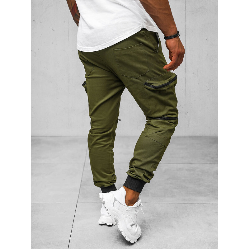 Pánské Chino Jogger Kalhoty Khaki OZONEE O/475