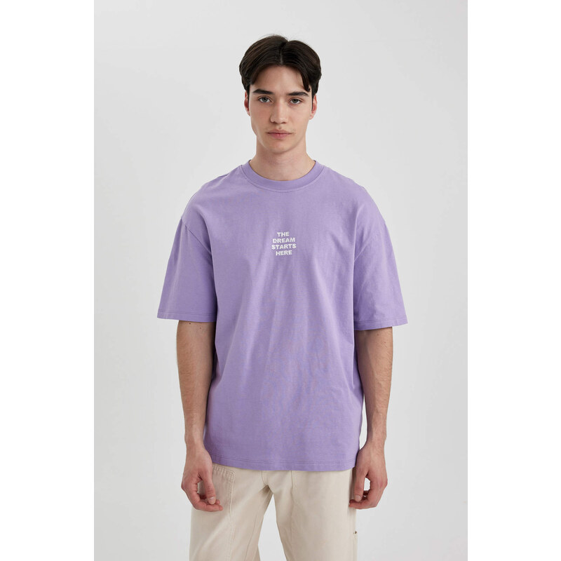 DEFACTO Comfort Fit Crew Neck Printed T-Shirt