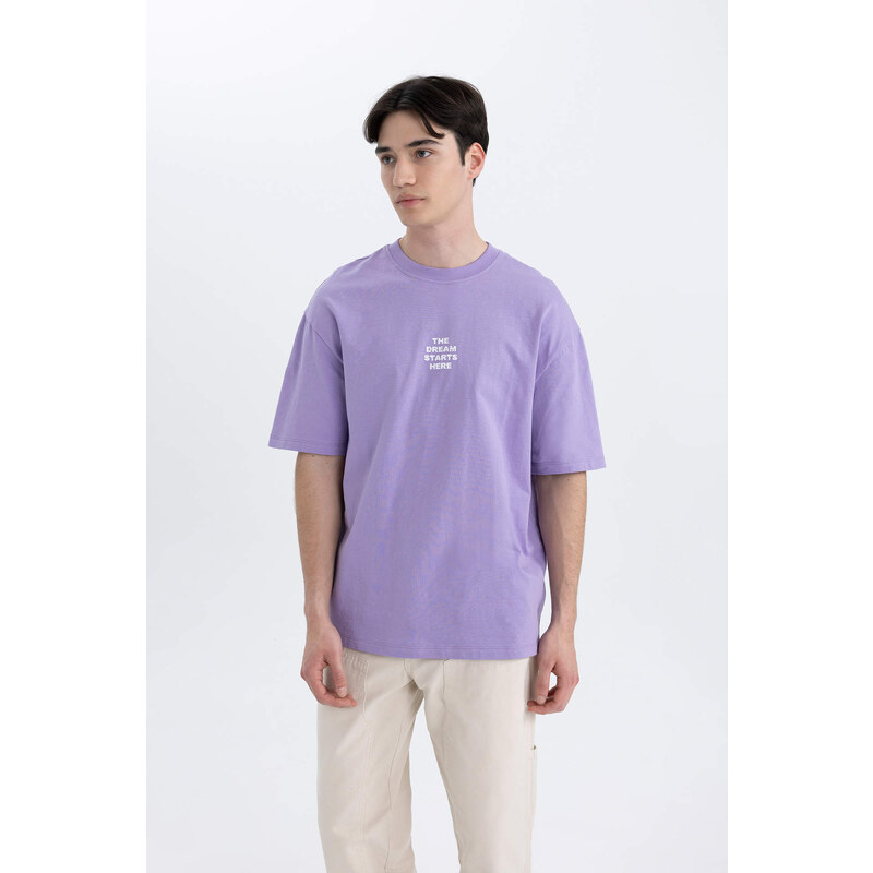 DEFACTO Comfort Fit Crew Neck Printed T-Shirt